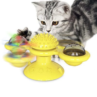 Windmill Rotating Suction Cup Spinning Cat Toy