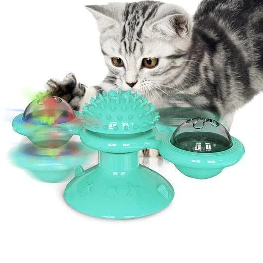 Windmill Rotating Suction Cup Spinning Cat Toy